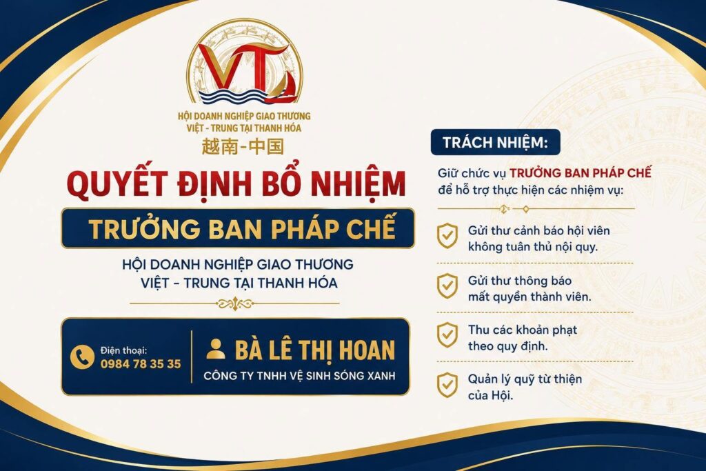 Quyết Định Bổ Nhiệm Trưởng Ban Pháp Chế